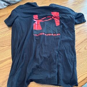 Under Armour Black Tee with Vibrant Red Logo